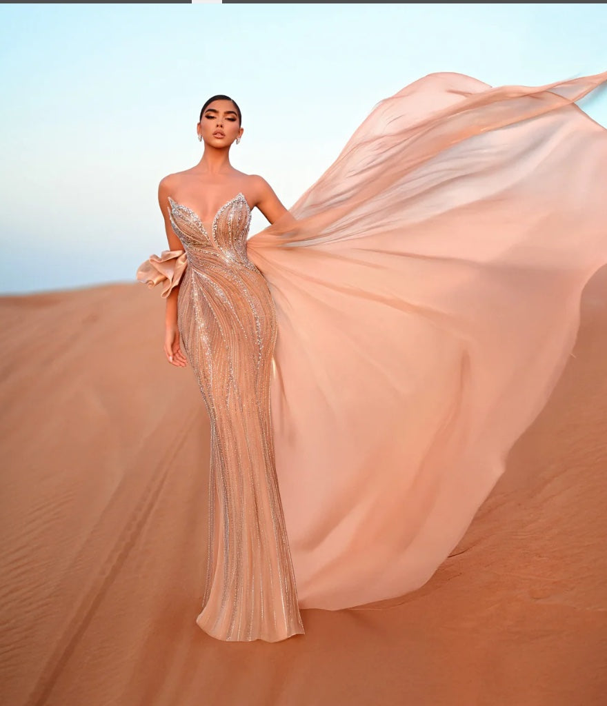Champagne Formal Dress - WonderlandByLilian