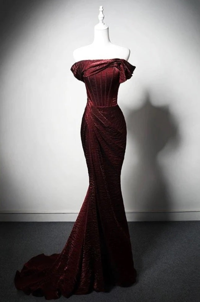 Red Evening Gown| Burgundy Evening Dress  | Red Formal Dress