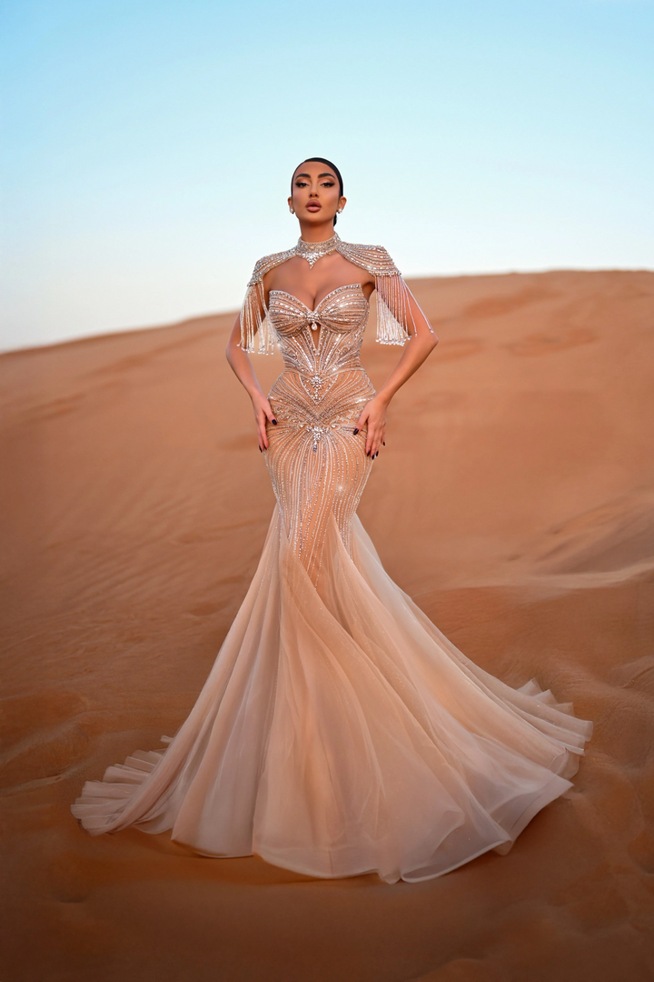 Elegantes Champagner-Gold Pailletten Abendkleid - Glitzerndes One-Shoulder Kleid - Hübsches Paillettenkleid für besondere Anlässe Plus Size