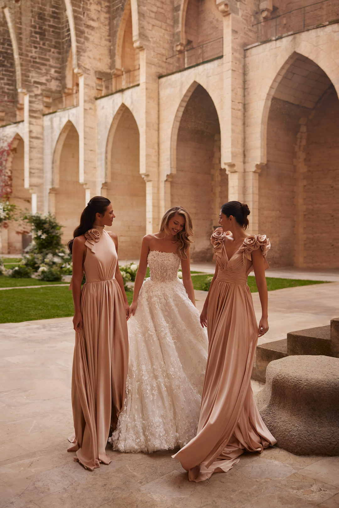 Ivory Off Shoulder Wedding Dress with Layered Tulle Sleeves – Embellished Floral Wedding Gown with Train Plus Size