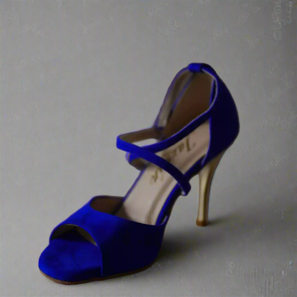 Handmade Tango Cowhide Leather Blue Latin Dance Shoes with Crossover Strap – Blue Tango Shoes Madame Pivot