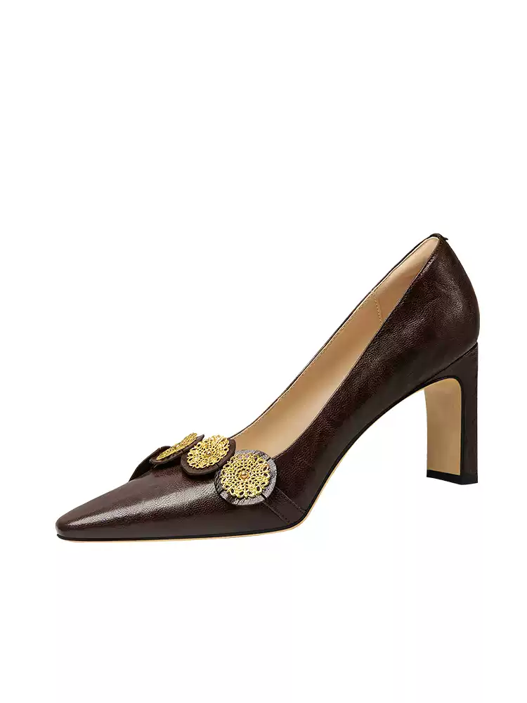 Wonderland Medium Heel Brogue Leather Shoes main image 0
