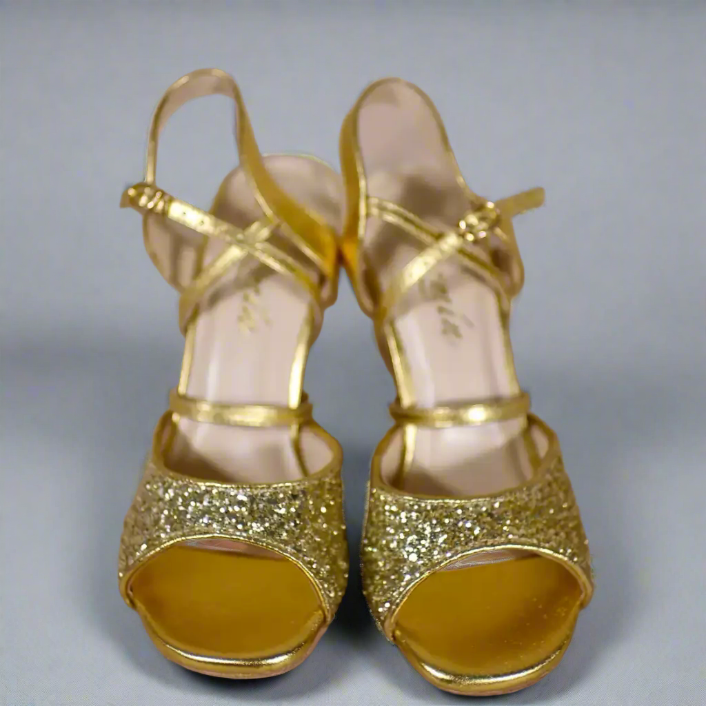 Handmade Tango Cowhide Leather Gold Latin Dance Shoes with Glitter Leather – Glod Ballroom and Latin Dance Shoes