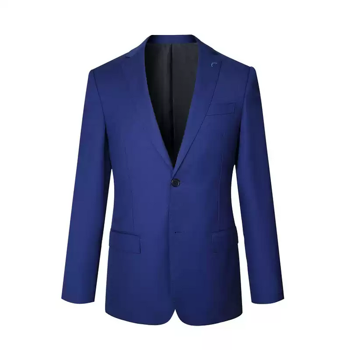 Royal Blue Wool Blazer Mens with Two Button Design – Men Double Breasted Blazer Plus Size