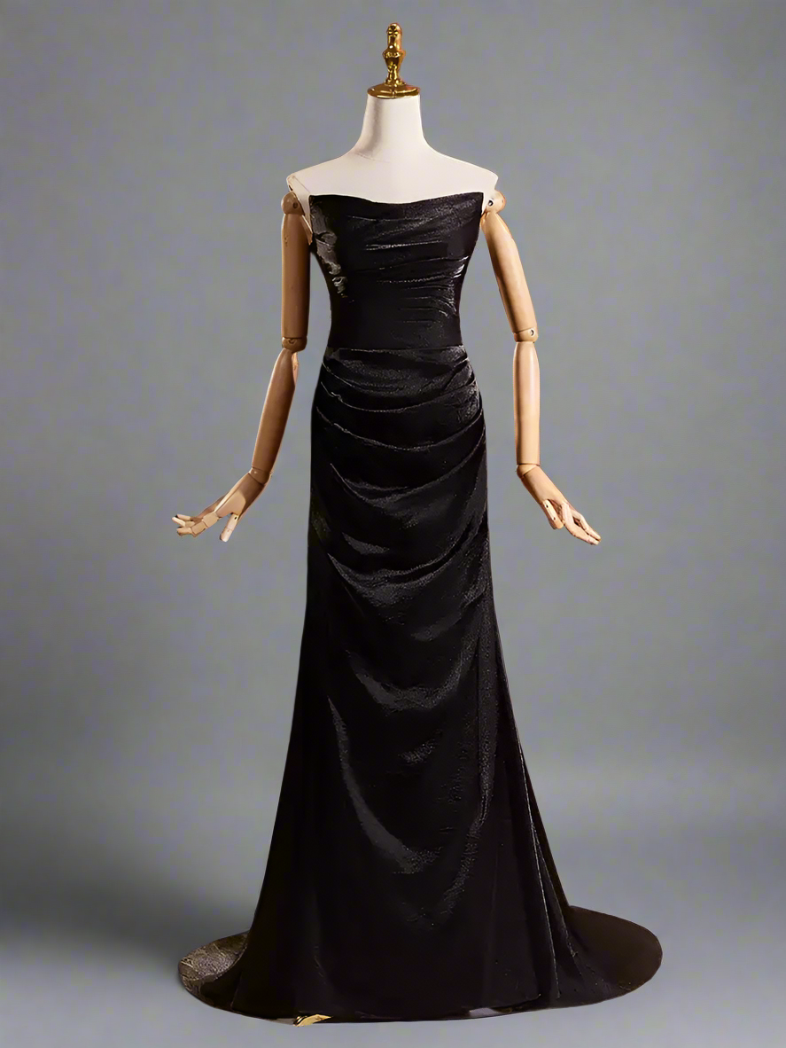 Gothic Black Mermaid Evening Dress with Shawl Elegant Formal Gown wi WonderlandByLilian Gothic Black Mermaid Evening Dress with Shawl Elegant Formal Gown wi WonderlandByLilian