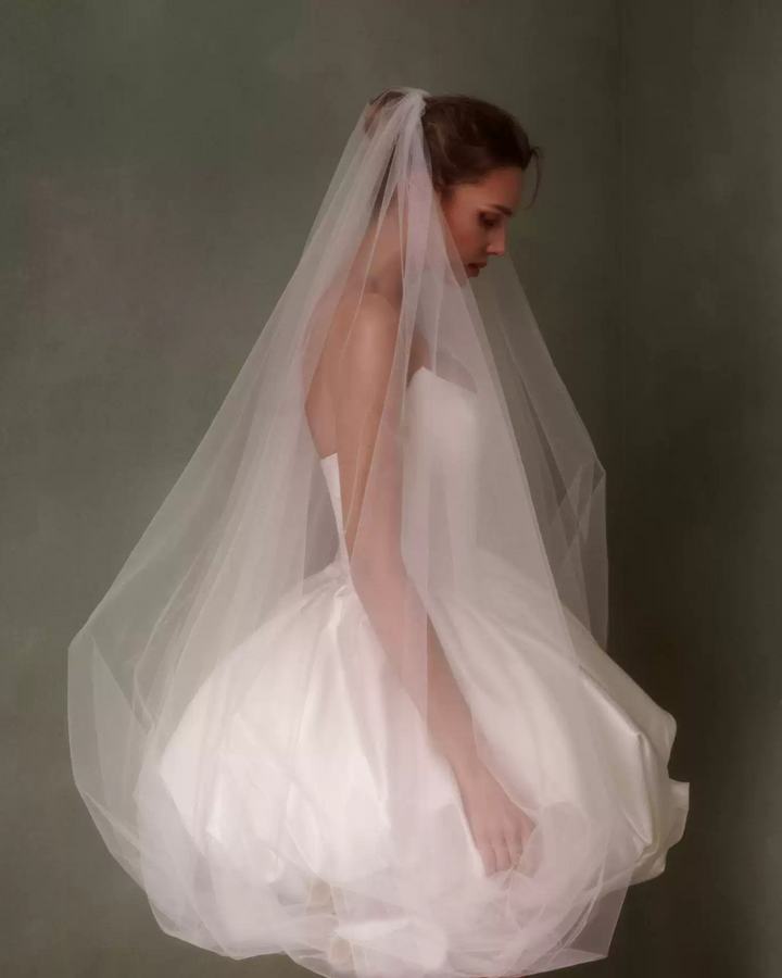 Short Satin Wedding Dress with Dramatic Bubble Skirt – Bubble Hem Dress with Strapless   - Strapless Wedding Dress Plus Size