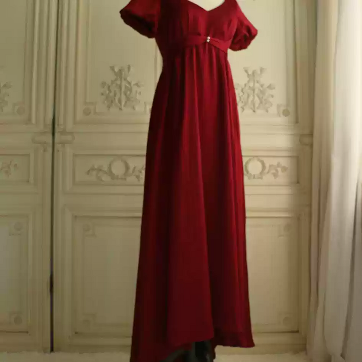 Sage Green Regency Era Dress - Empire Waist Dress – Regency Gown with Short Sleeves Plus Size
