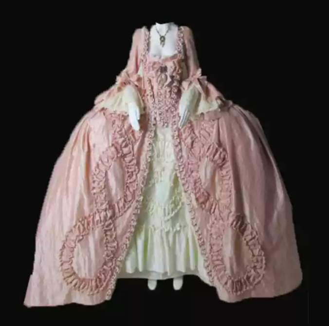 Pink Rococo Sand Dress with Ruffled Lace Embellishments – Victorian-Inspired Ball Gown with Intricate Detailing Plus Size