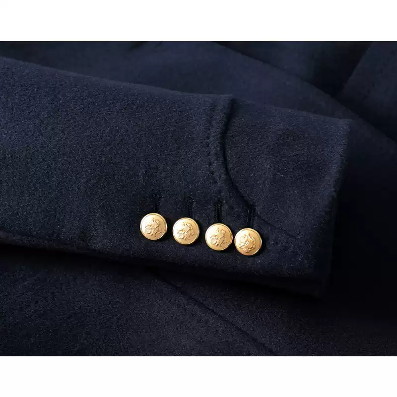 Navy Double Breasted Blazer in Long Wool Design – Wool Suits for Men Plus Size