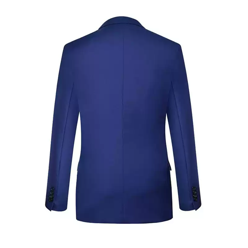Royal Blue Wool Blazer Mens with Two Button Design – Men Double Breasted Blazer Plus Size