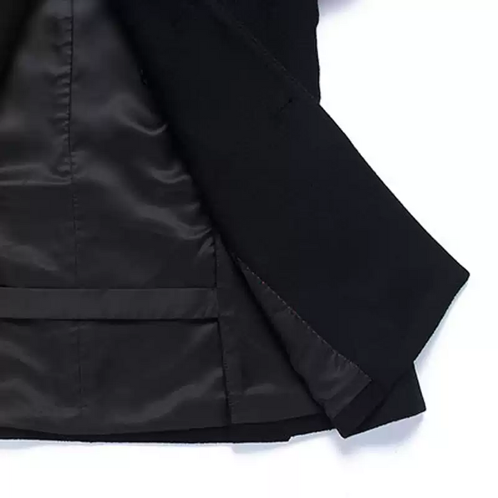 Black Double Breasted Blazer – Men's Woolen Blazer Plus Size