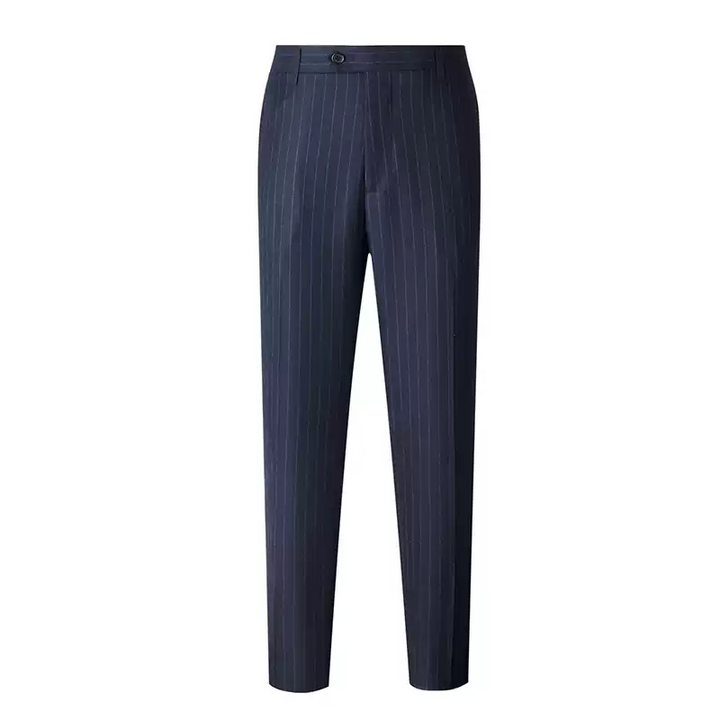 Navy Double Breasted Blazer with Peak Lapel – Slim Fit Wool Suit Jacket for Men Plus Size