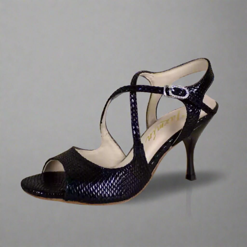 Handmade Tango Cowhide Leather Black Latin Dance Shoes with T-Strap – Tango Shoes Madame Pivot