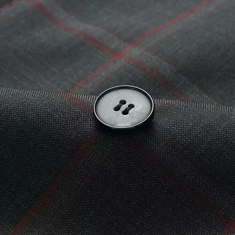 Grey Mens Plaid Suit Blazer - Gray Wool Blazer and Double Breasted Button Plus Size