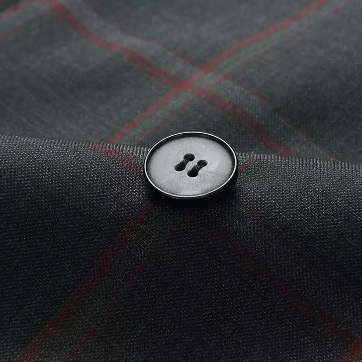 Grey Mens Plaid Suit Blazer - Gray Wool Blazer and Double Breasted Button Plus Size