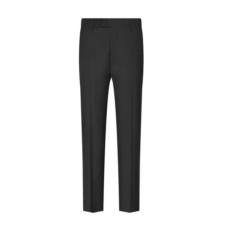 Black Wool Blazer with Notch Lapel and Double Flap Pockets for Men Plus Size