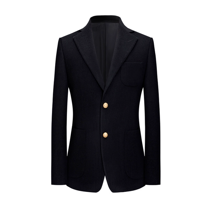 Black Double Breasted Blazer – Men's Woolen Blazer Plus Size