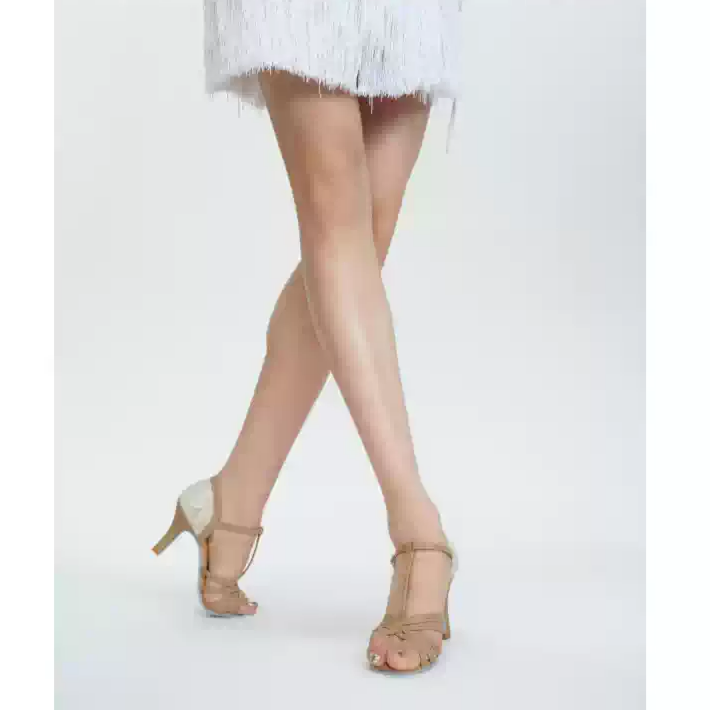 Whisper Blush – Handmade Nude T-Strap Salsa Shoes with Embroidered Back