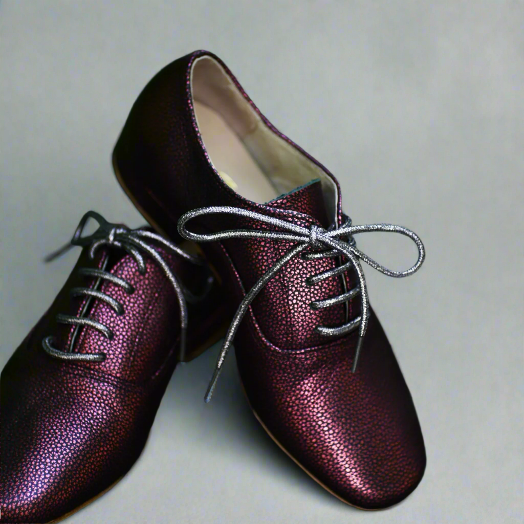 Handmade Tango Cowhide Leather Men's Burgundy Men's Shoes Soft Soles with Lace-up Design and Square Toe