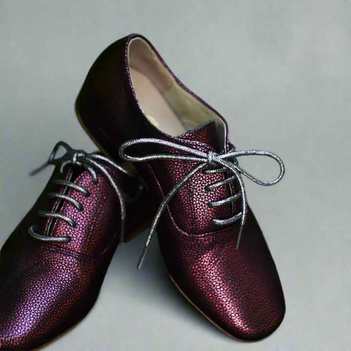 Handmade Tango Cowhide Leather Men's Burgundy Men's Shoes Soft Soles with Lace-up Design and Square Toe