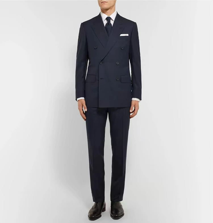 Black Double Breasted Blazer with Peak Lapel – Men's Woolen Blazer Plus Size
