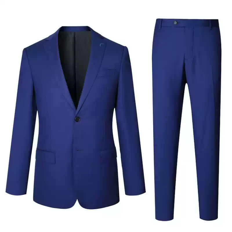Royal Blue Wool Blazer Mens with Two Button Design – Men Double Breasted Blazer Plus Size