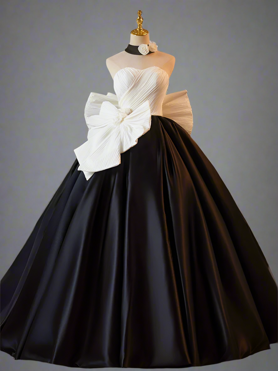 Ball Gown Black And White Dress For Plus Size Shoulder Glamorous Designer Evening Gowns Elegant Strapless Ball Gown Black And White Dress For Plus Size Shoulder Glamorous Designer Evening Gowns Elegant Strapless