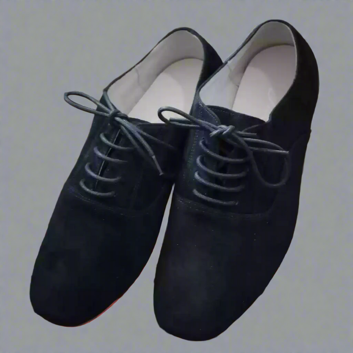 Handmade Tango Cowhide Leather Burgundy Lace-Up Men's Dress Shoes with Square Toe Design