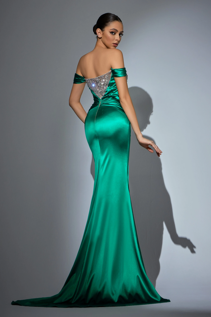 Elegantes Champagner-Gold Pailletten Abendkleid - Glitzerndes One-Shoulder Kleid - Hübsches Paillettenkleid für besondere Anlässe Plus Size