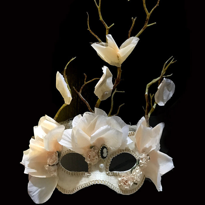 Handmade Fairy Champagne Butterfly Mask – Beautiful Mask Masquerade Ball with Branches and Flowers
