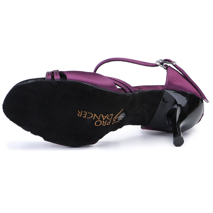 Violet Rhythm – Handmade Purple Satin Latin Tango Heels