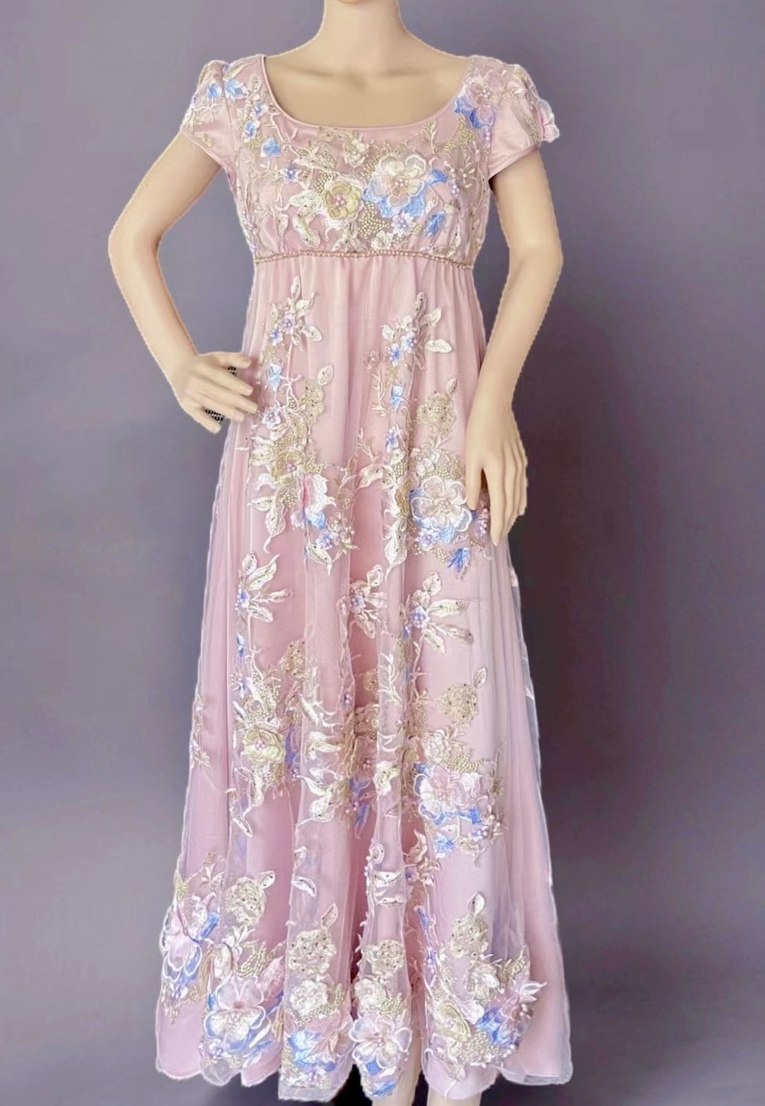Women'S Pink Embroidered Empire Top main image 1
