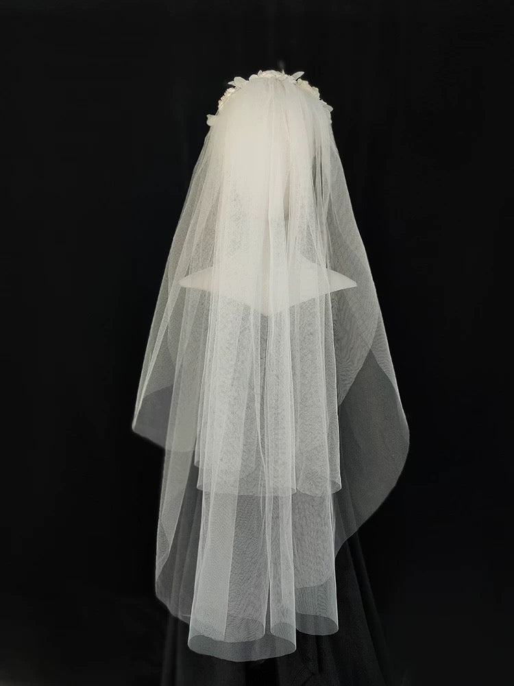 Vintage Wedding Veils With Headpieces - Antique Lace Bridal Veil