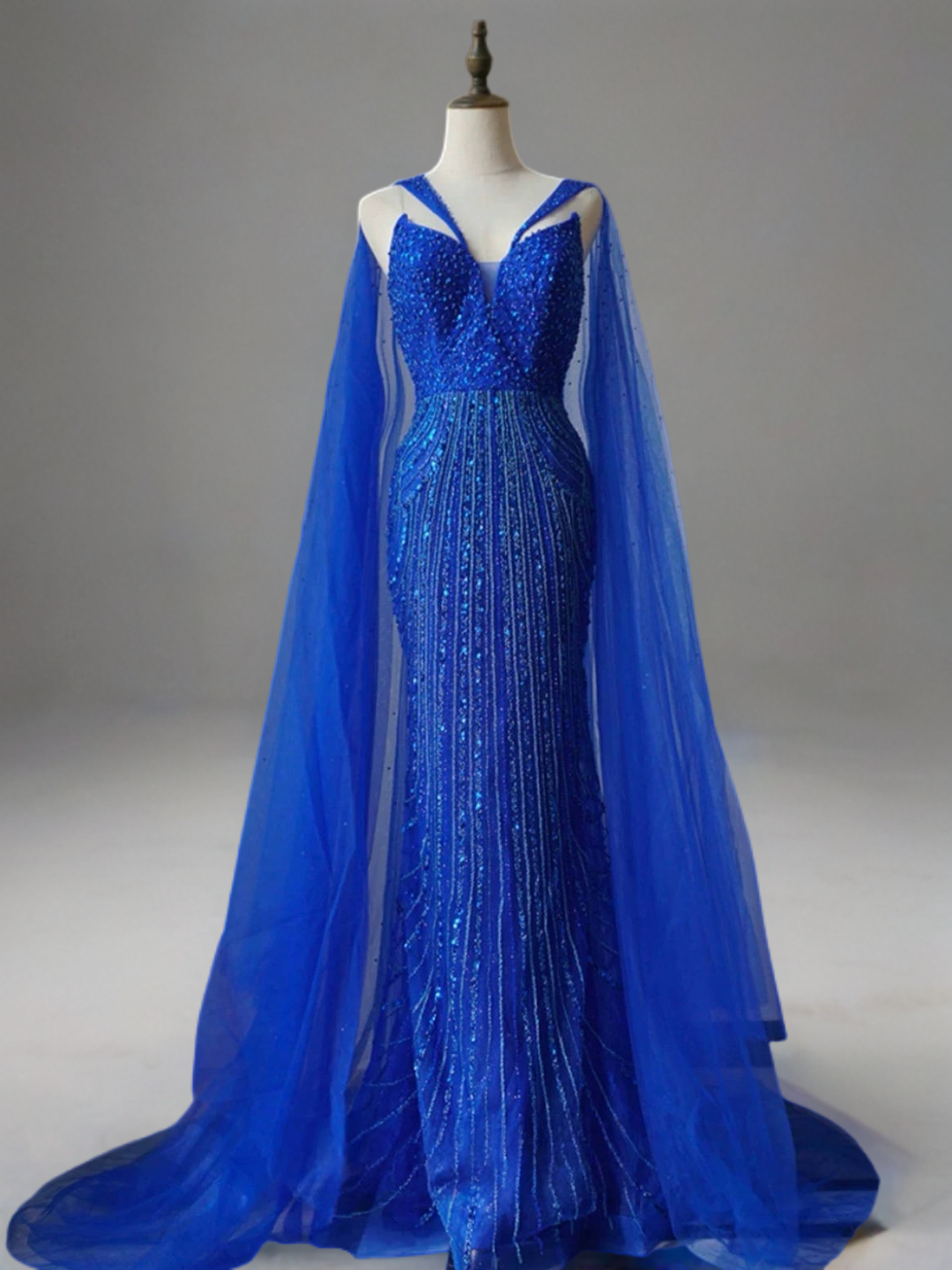 Elegantes Champagner-Abendkleid mit Pailletten und Tüll - Champagner-Kleid für Hochzeitsgäste - Hübsches Paillettenkleid mit langen Ärmeln in Übergröße