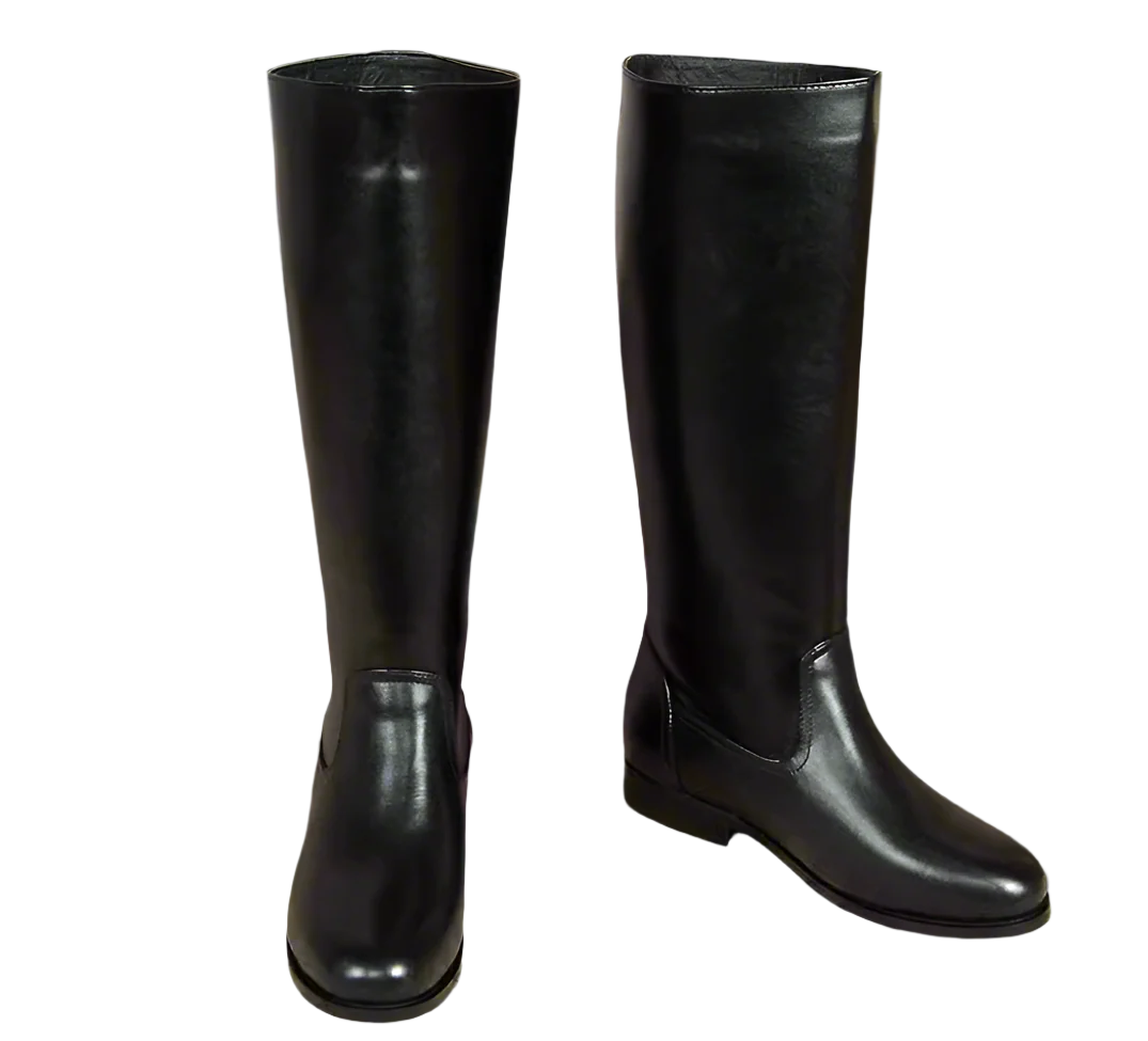 Handmade Regency Era Men Boots – Men’s Knight Boots with Low Heel and Zipper Closure