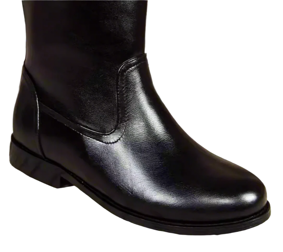 Handmade Regency Era Men Boots – Rococo Baroque Style with Bridgestone Leather and Round Toe