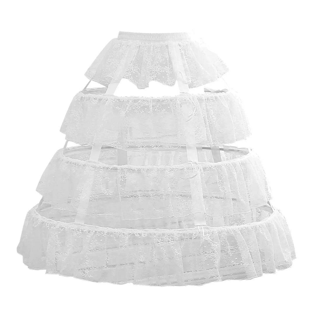 Summer Hollow Lace Lolita Fishbone Petticoat