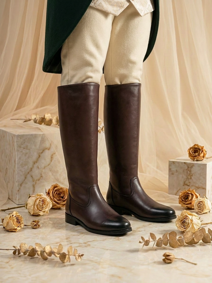 Handmade Regency Era Men Boots – Rococo Baroque Style with