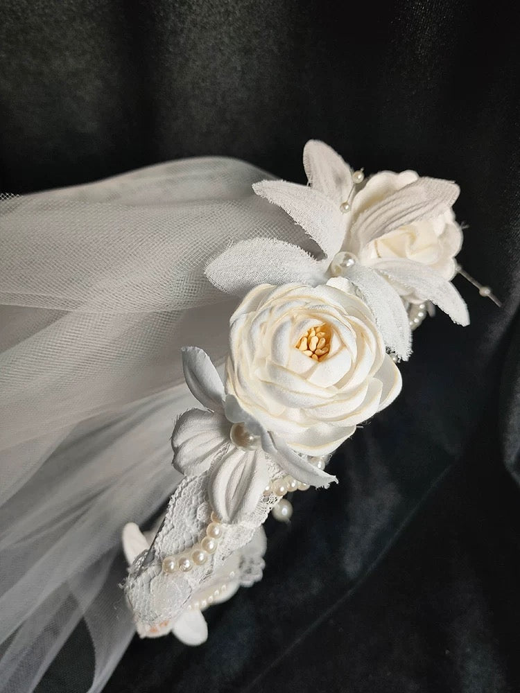 Vintage Wedding Veils With Headpieces - Antique Lace Bridal Veil