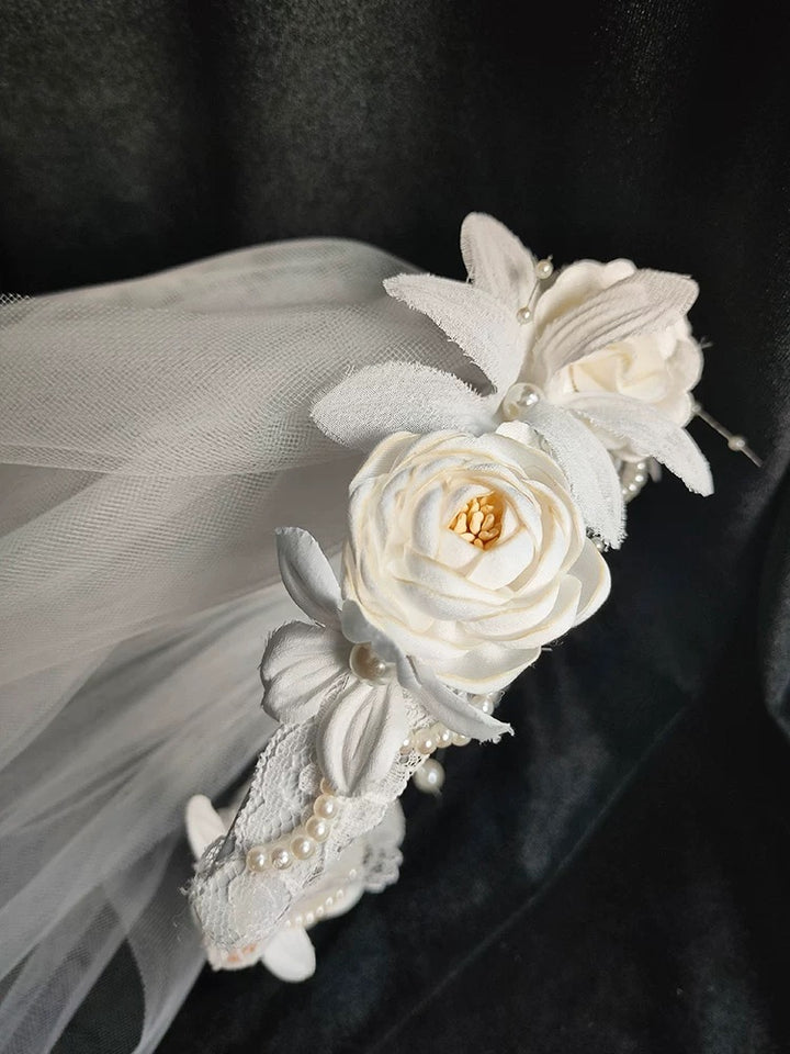 Vintage Wedding Veils With Headpieces - Antique Lace Bridal Veil