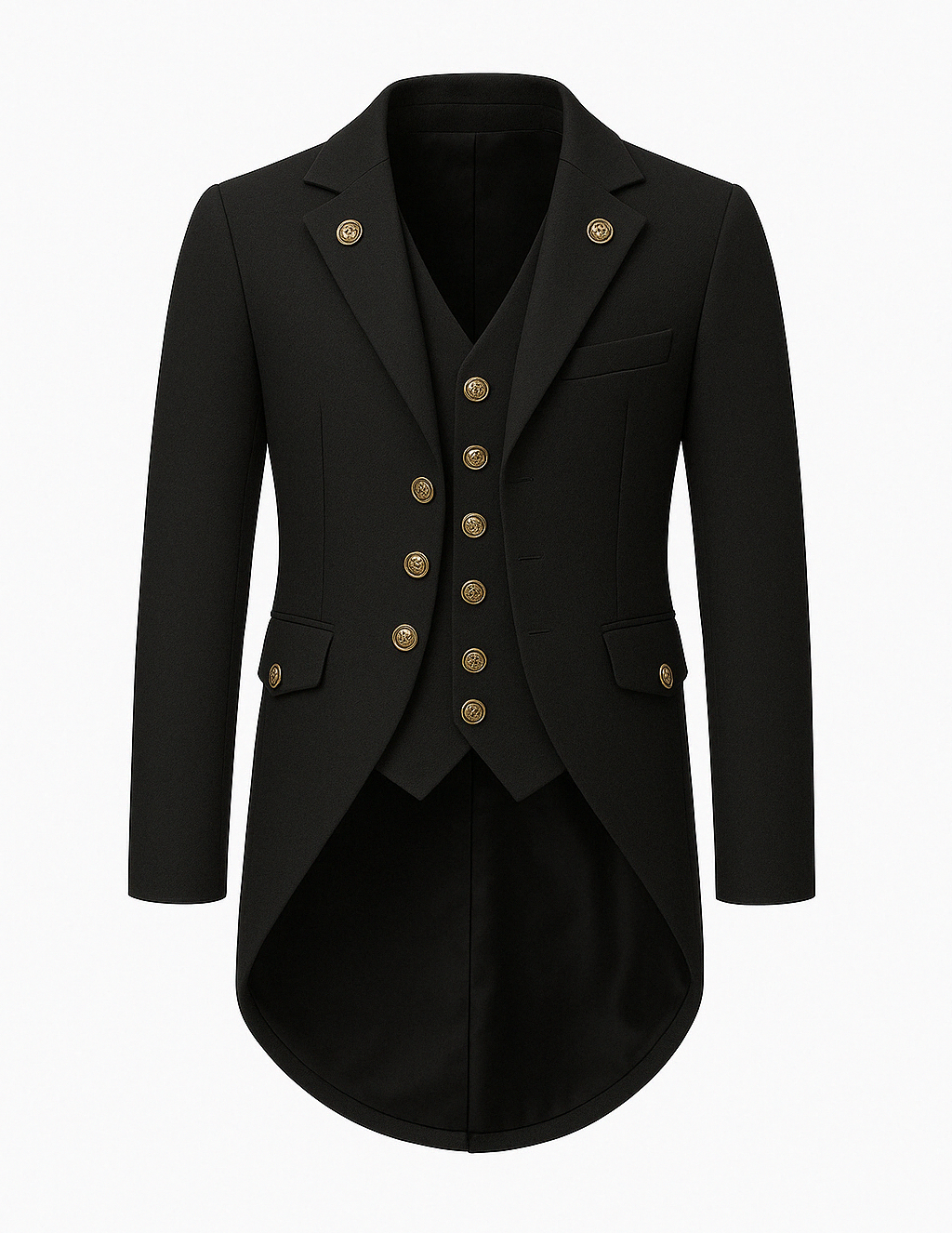British Palace Tailcoat Long Suit Jacket for Men - Casual Plus Size Two-Piece Outfit with Personality for Hosting and Performances- Plus Size