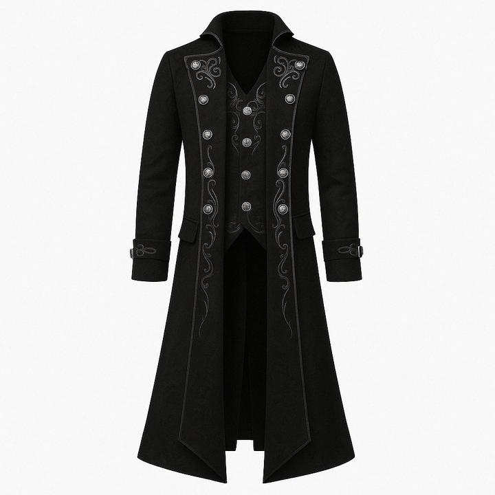 Gothic Black Punk Jacket Outerwear For Men - Halloween Cosplay Costume -Plus Size