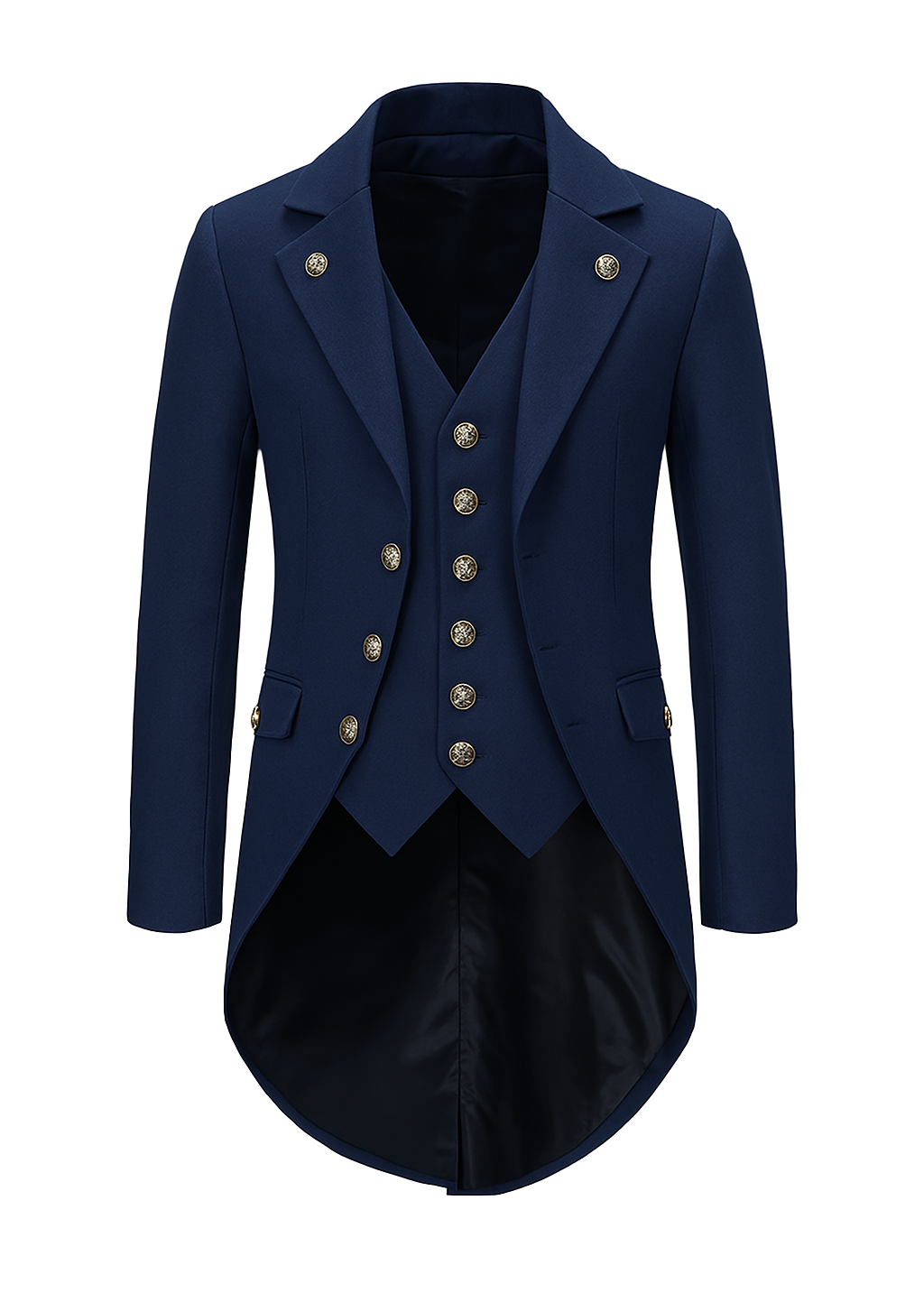 British Palace Tailcoat Long Suit Jacket for Men - Casual Plus Size Two-Piece Outfit with Personality for Hosting and Performances- Plus Size