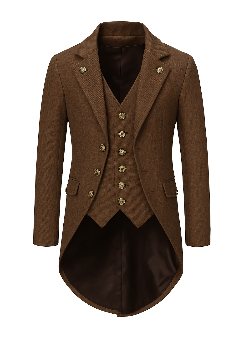 British Palace Tailcoat Long Suit Jacket for Men - Casual Plus Size Two-Piece Outfit with Personality for Hosting and Performances- Plus Size