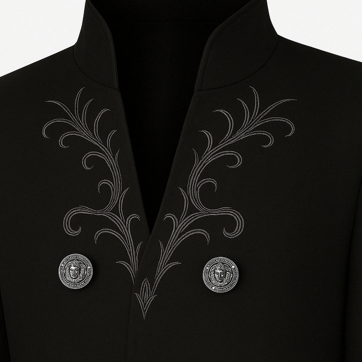 Gothic Black Punk Jacket Outerwear For Men - Halloween Cosplay Costume -Plus Size