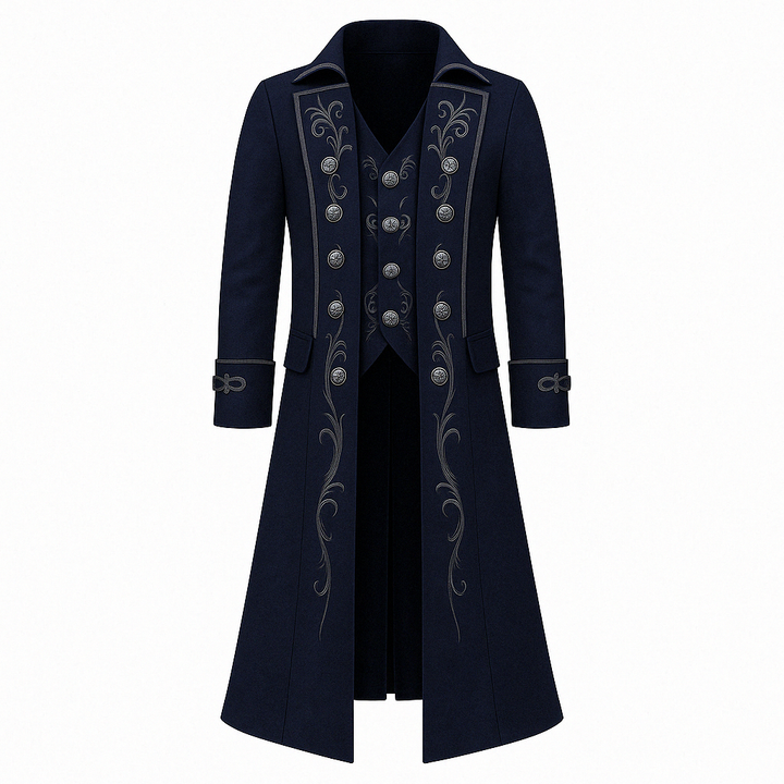 Gothic Black Punk Jacket Outerwear For Men - Halloween Cosplay Costume -Plus Size