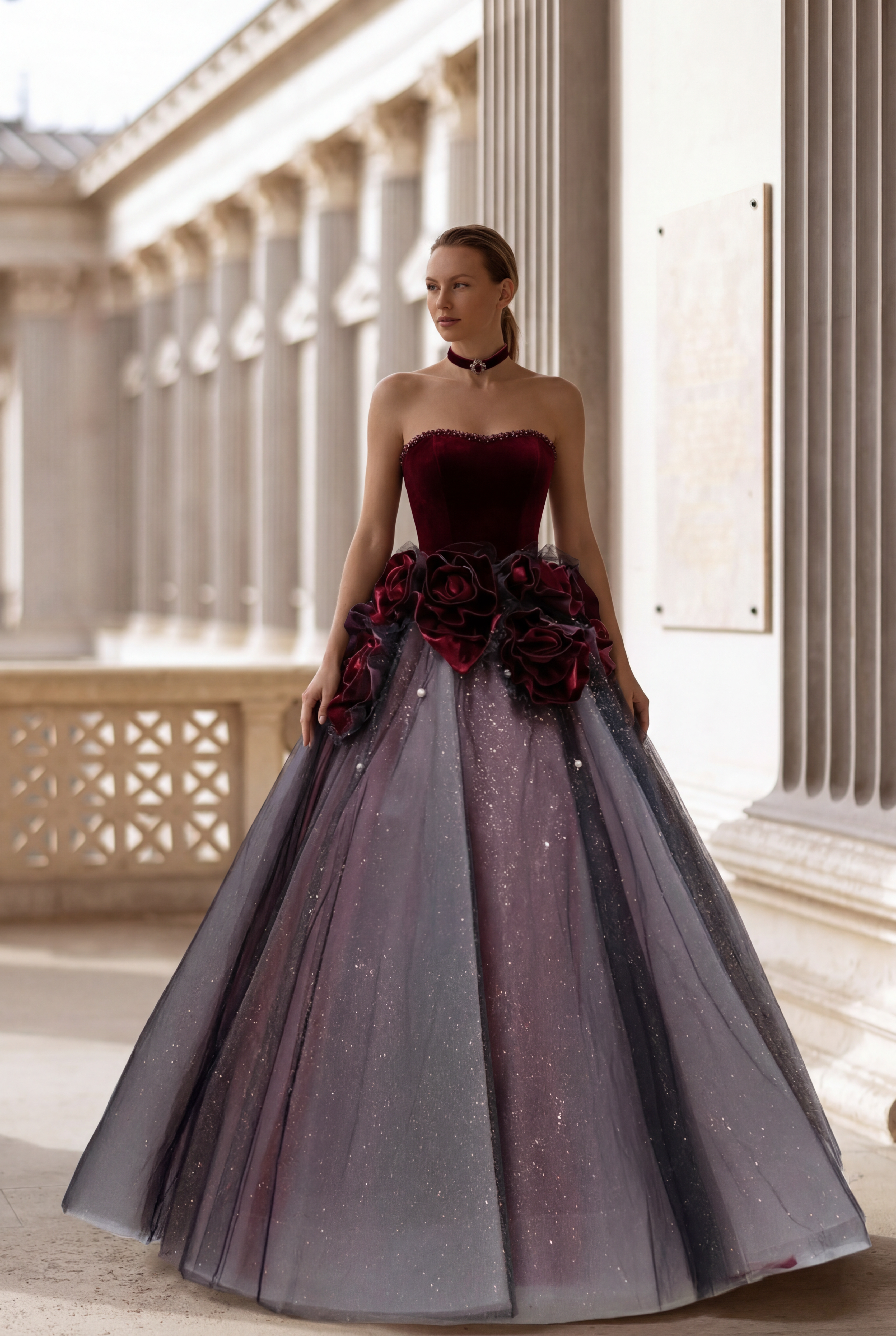 Gothic Black and Red Wedding Dresses with Rose Tulle Size 24W / Red Gothic Black and Red Wedding Dresses with Rose Tulle Size 24W / Red