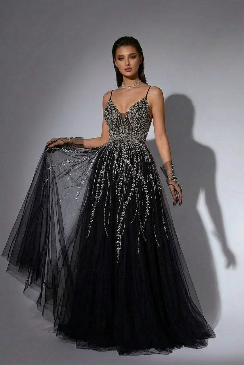 elegant black sequin dress Belinda Dress in Black Sequin