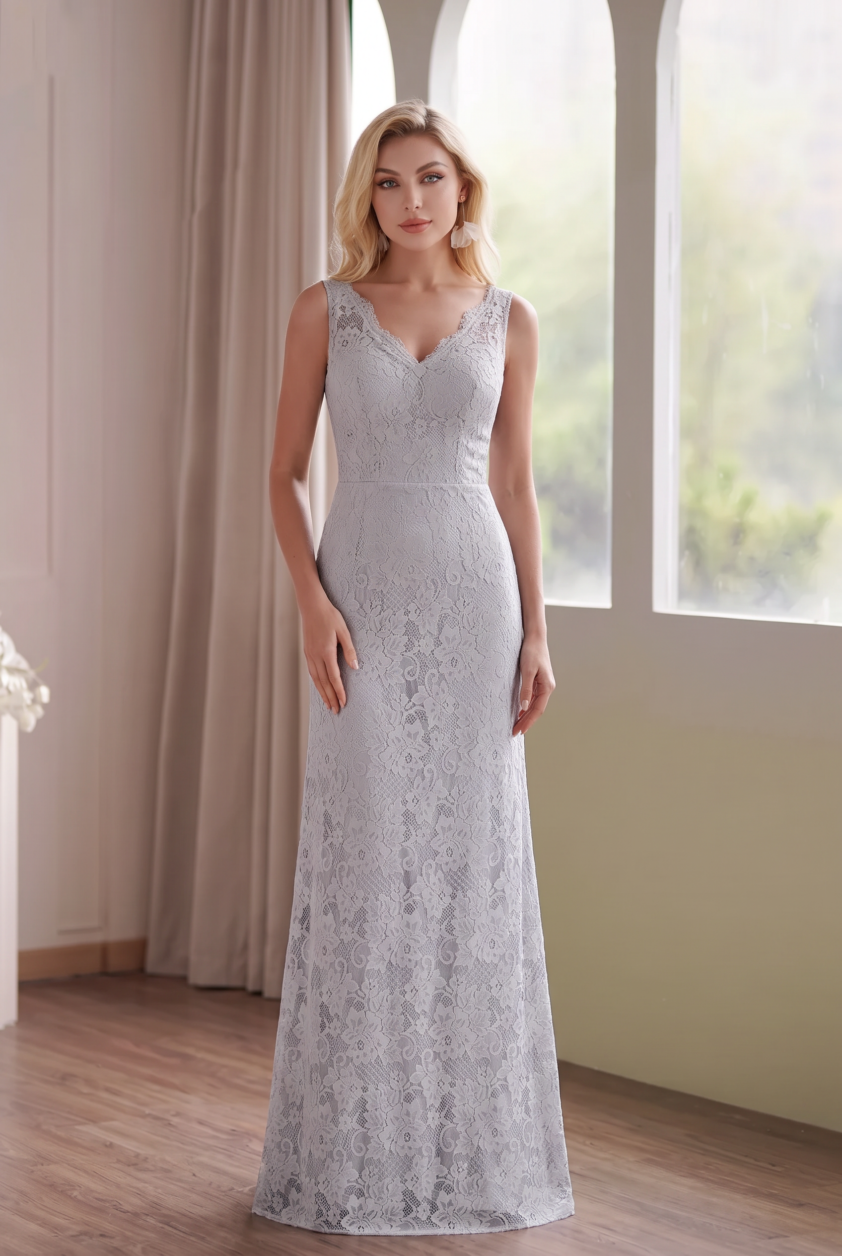beaded ivory dress Lace Sleeveless Wedding by Jovani vintage beaded maxi dress main image 0