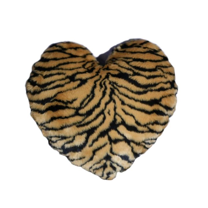 Handmade Faux Fur Tiger Print Throw Pillow – Plush Decorative Cushion for Living Room